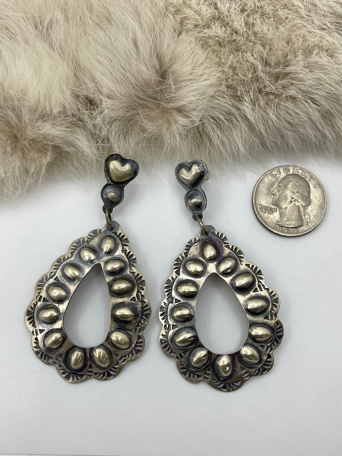Heart Post Teardrop Concho by Gabrielle Yazzie, Navajo