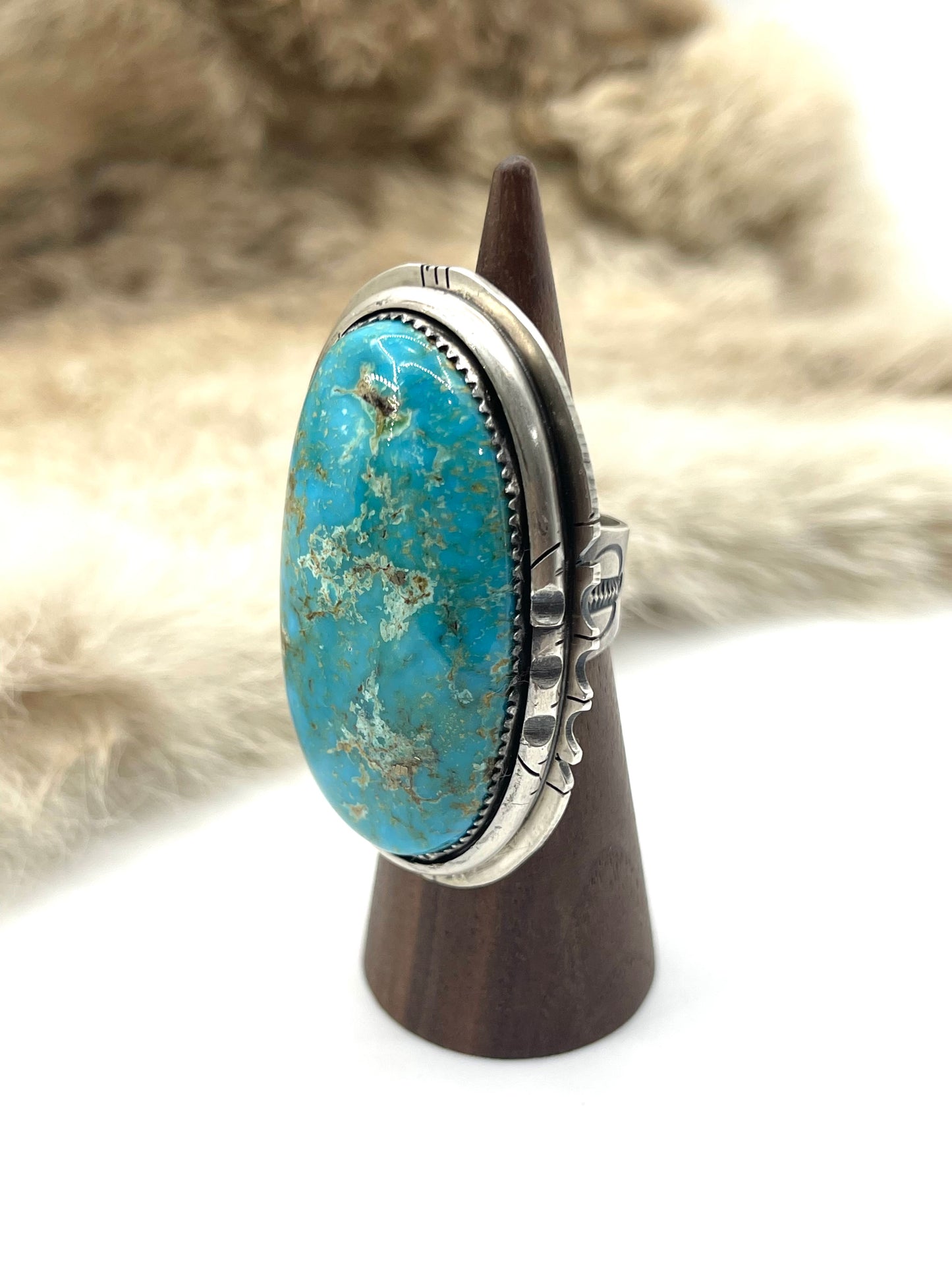 Adjustable (6.5-10.0) Kingman Ring by J. Piano, Jr., Navajo
