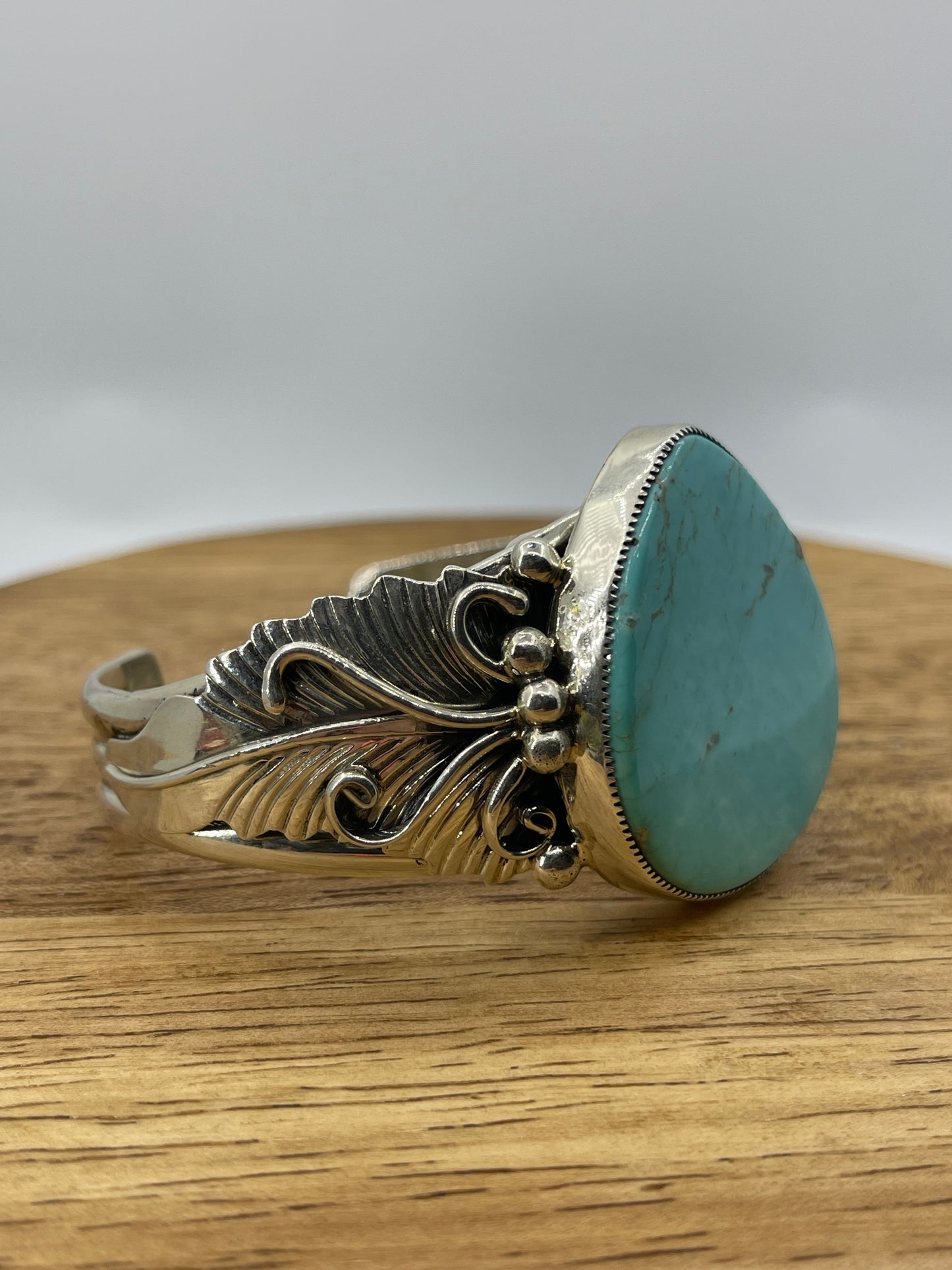 Turquoise Cuff by Loretta Delgarito, Navajo
