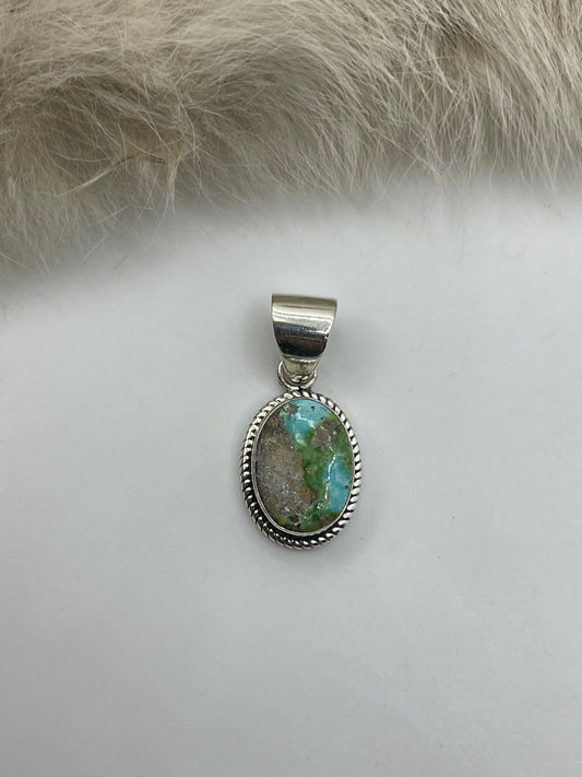 Sonoran Gold Turquoise Pendant 7mm Bail