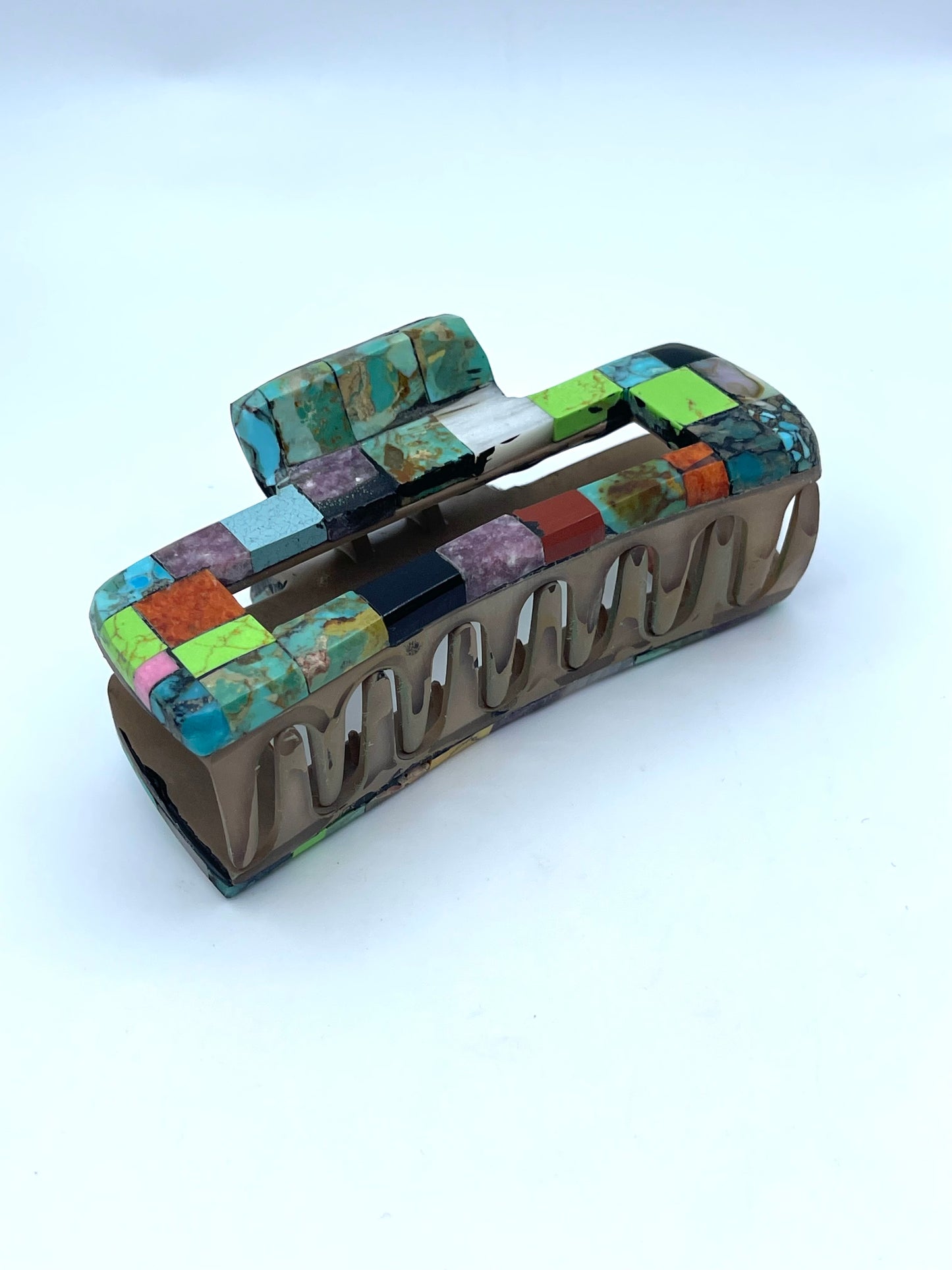 Hair Clip with Multi-Stone Overlay, Santo Domingo