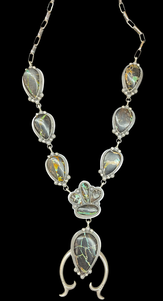 Blackjack Turquoise Lariat by Lynn Platero, Navajo