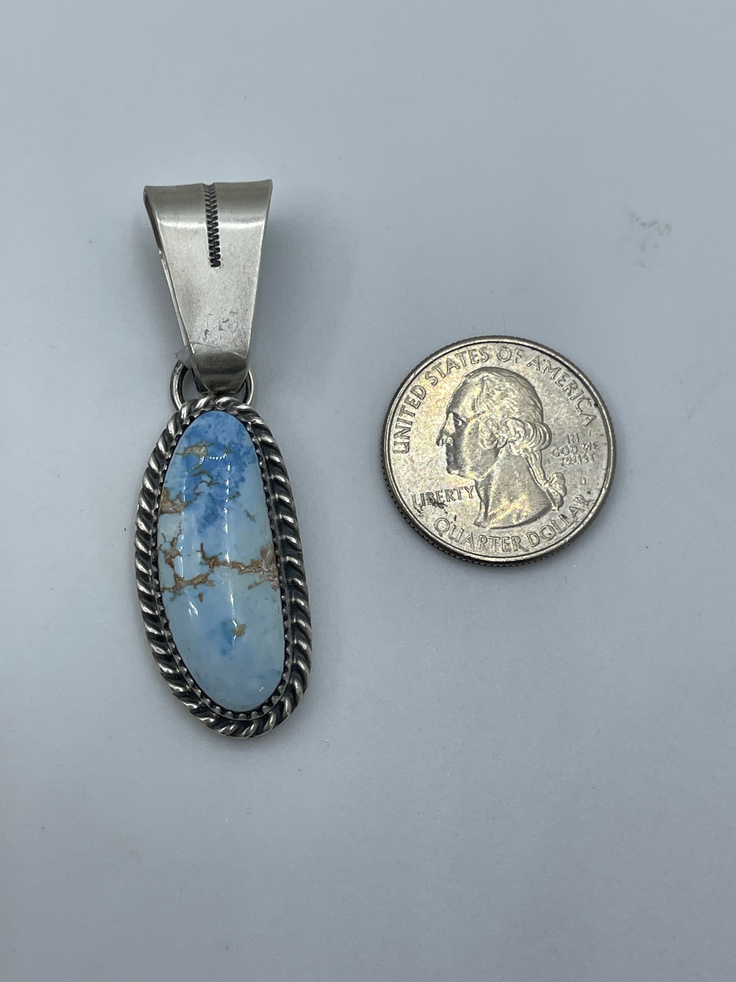 Golden Hills Turquoise Pendant by Thompson Piaso, Navajo