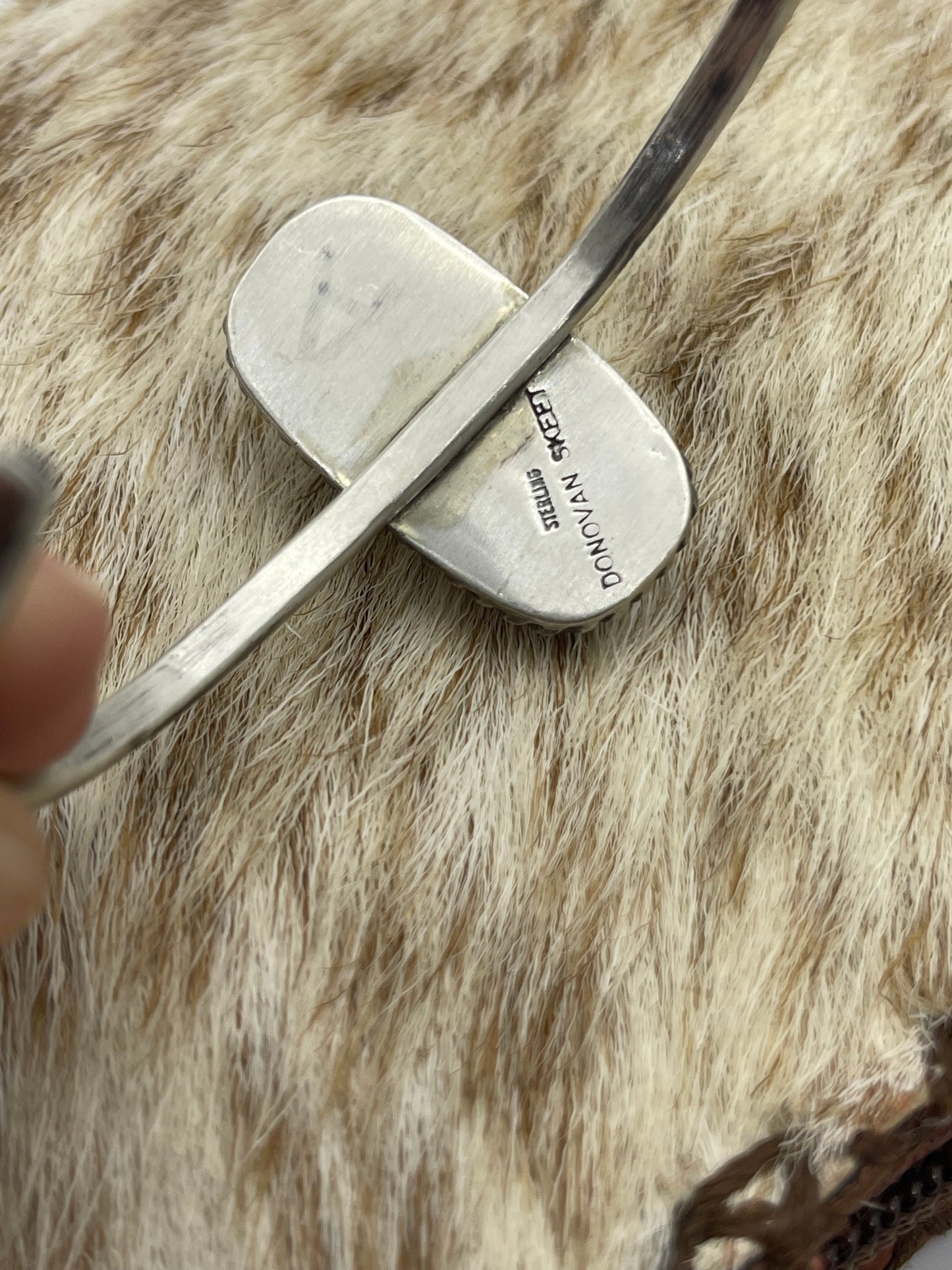 Single Stone Stamped Cuff by Donovan Skeet, Navajo
