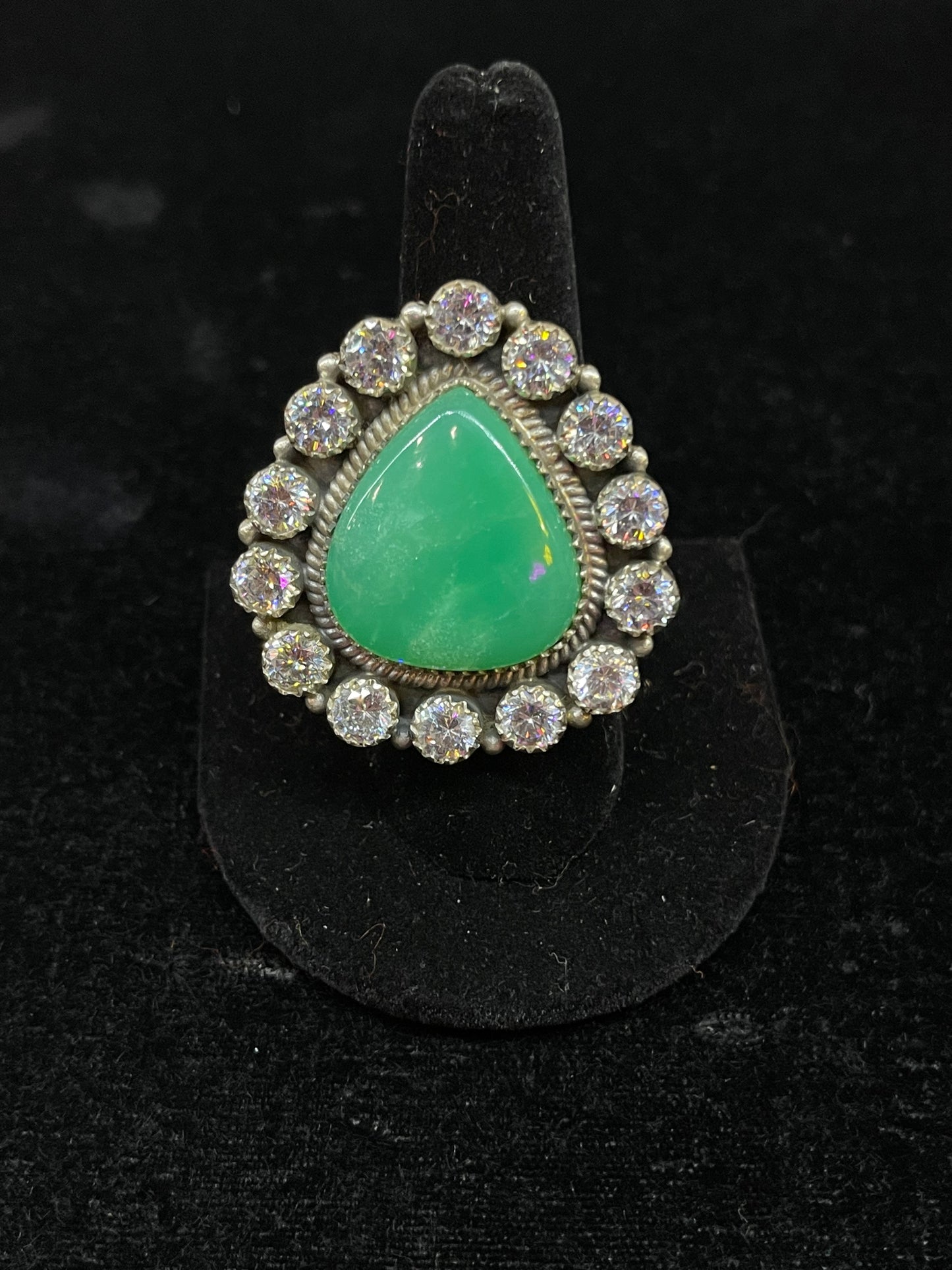 CZ and Jade Ring