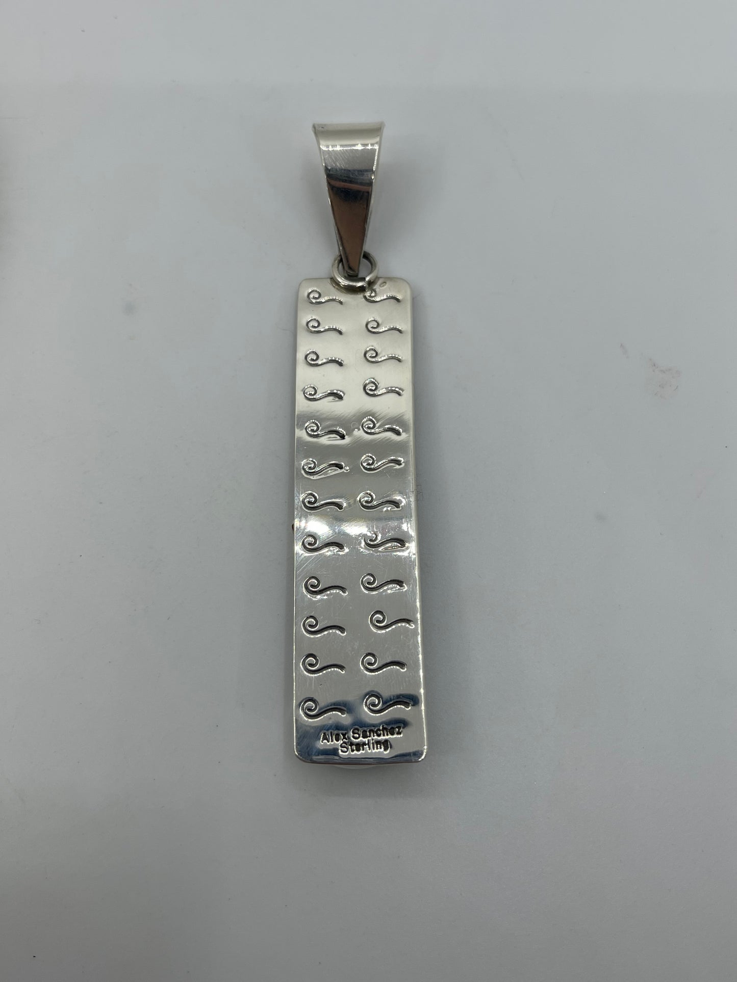 Long Rectangle Pendant with Sonoran Gold Turquoise by Alex Sanchez, Navajo