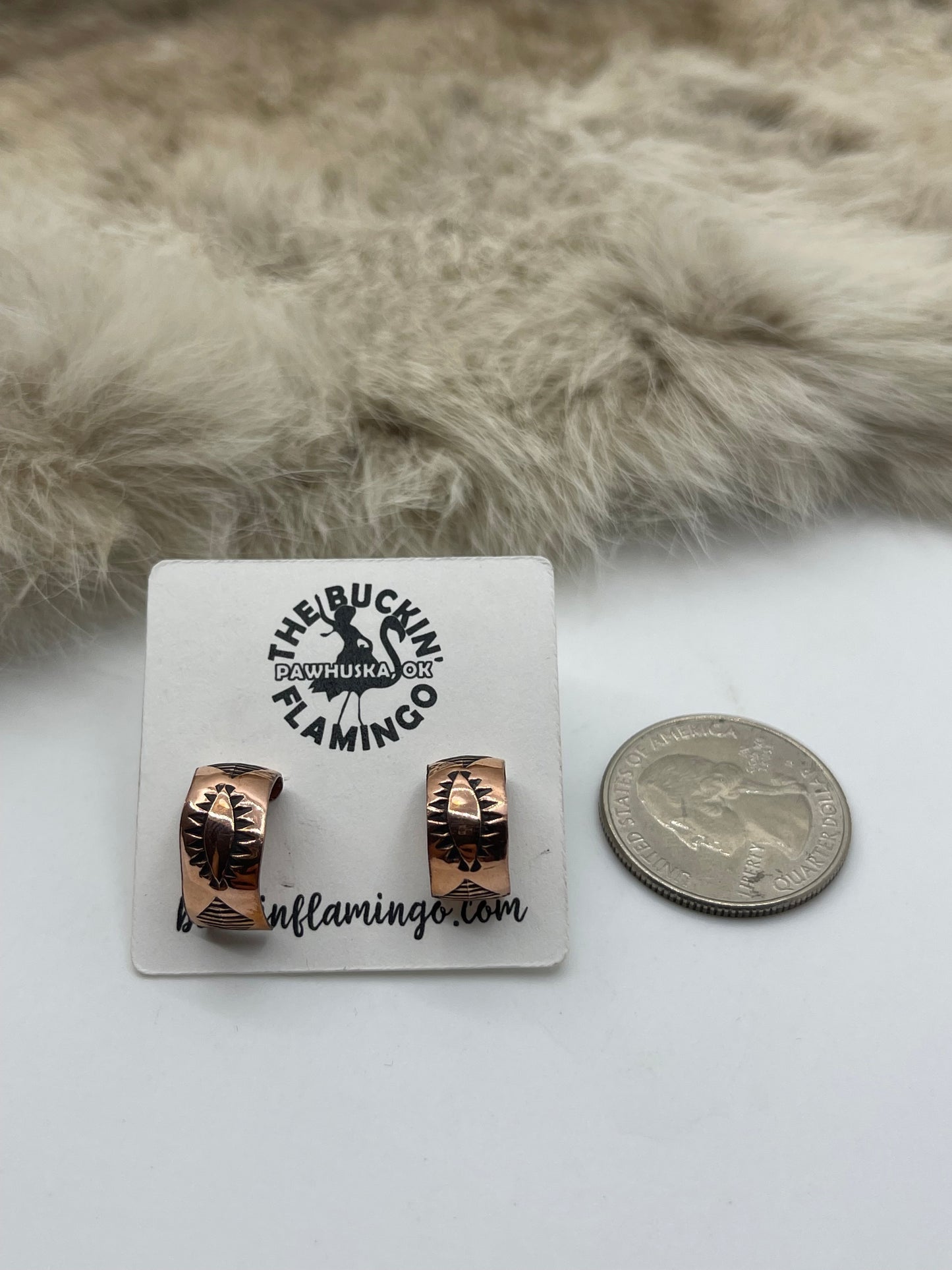 Tiny Copper Hoops by Felicia Etsitty, Navajo