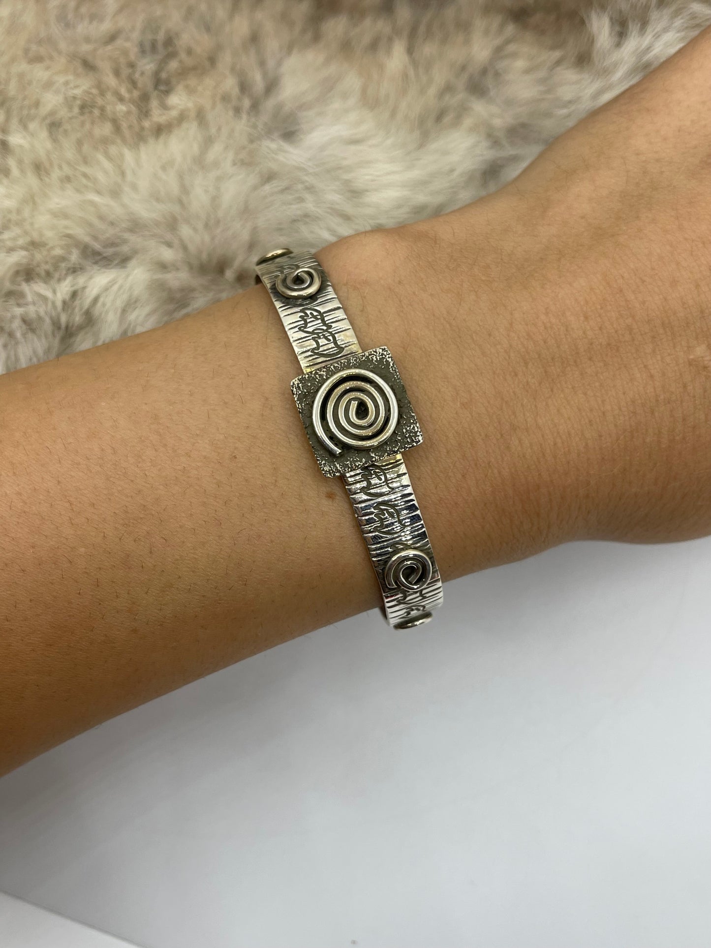 6”-7” Spiral Cuff by Alex Sanchez, Navajo