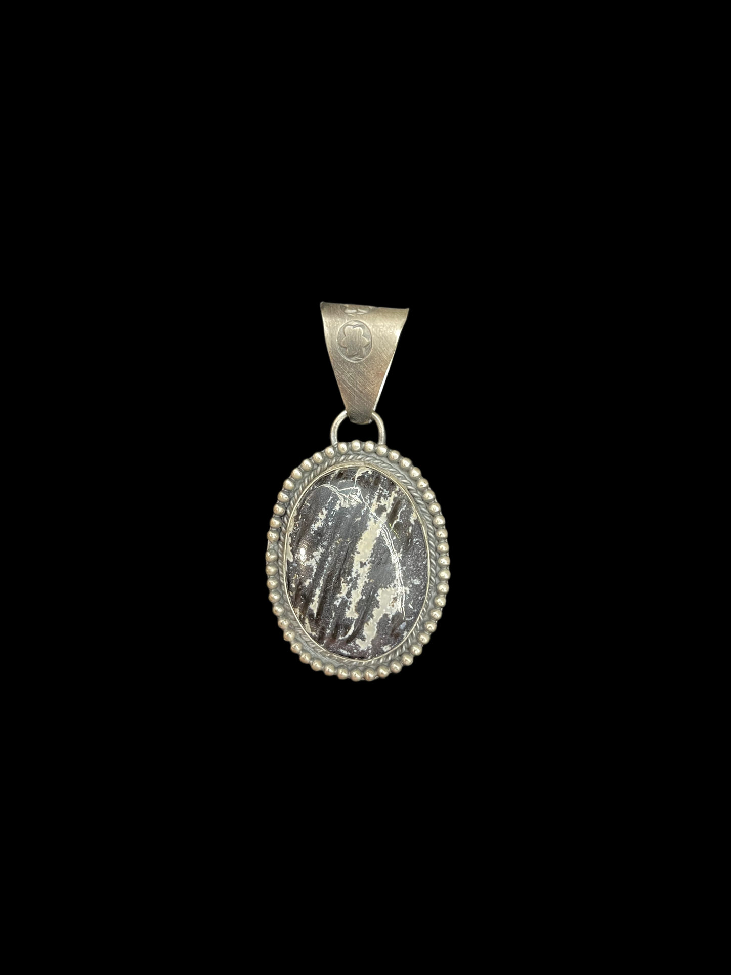 Zebra Jasper Pendant by Gilbert Nez, Navajo