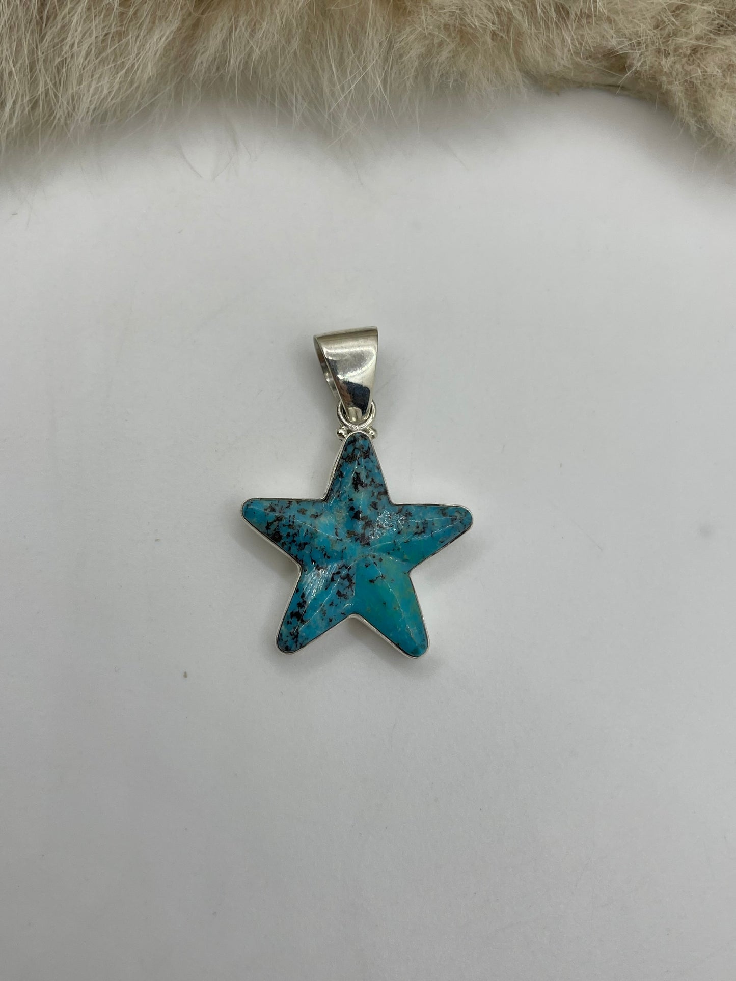 Turquoise Star Pendant with 6.5mm Bail
