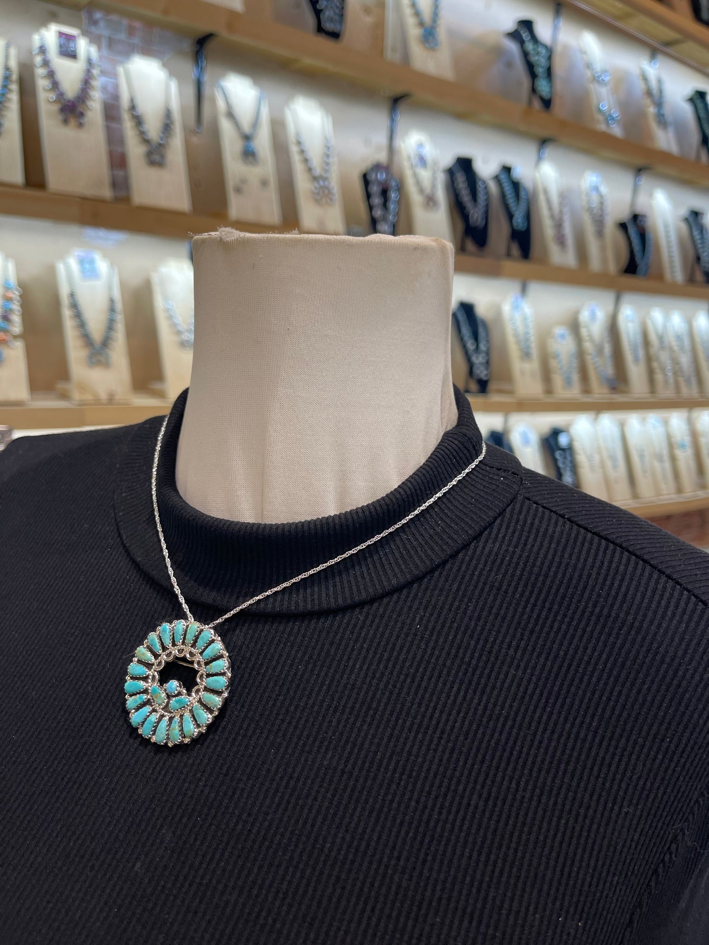 18" Circle Cluster Pin/Pendant Combo by Zeita Begay, Navajo