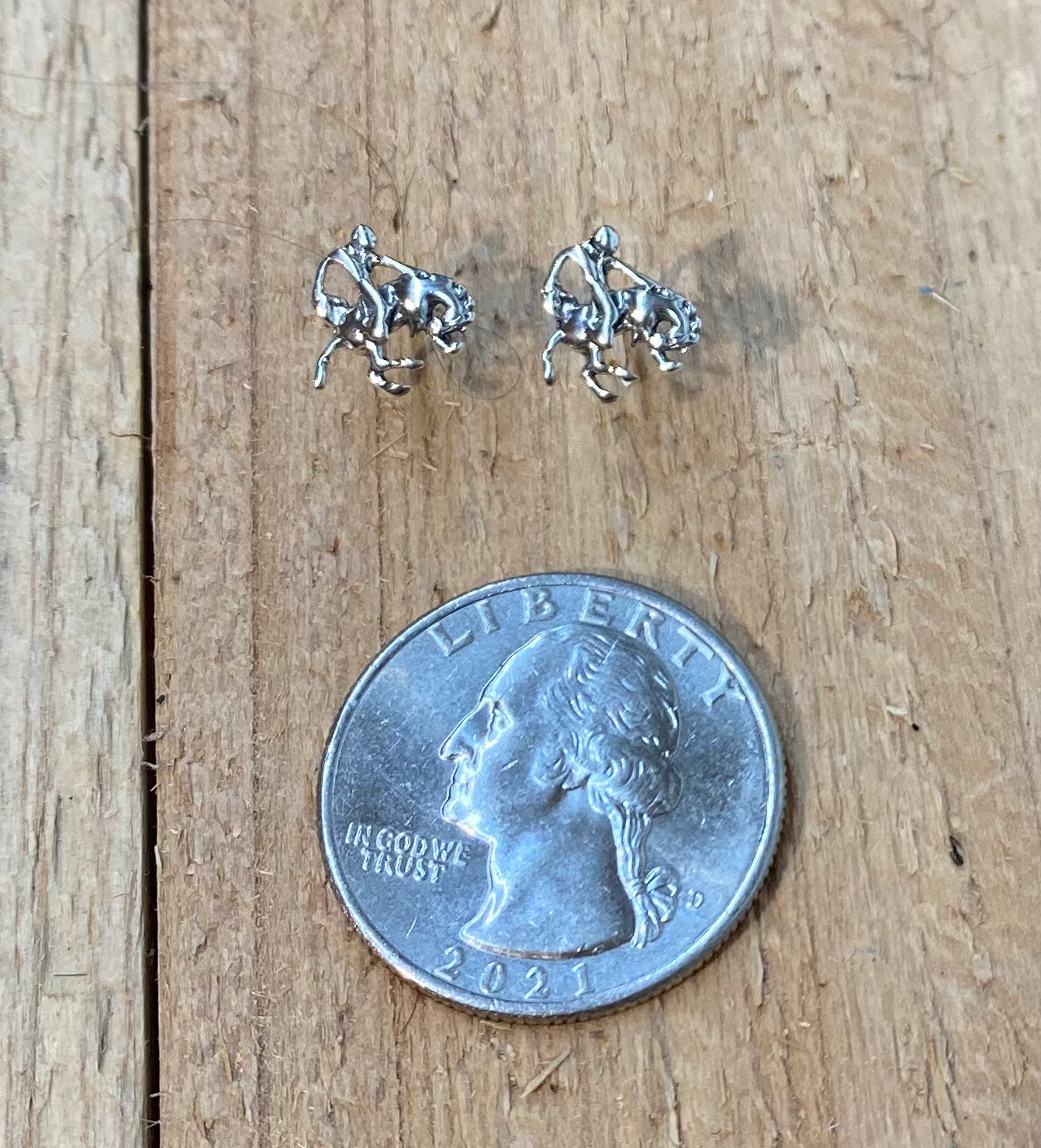 Bucking Horse Sterling Silver Studs