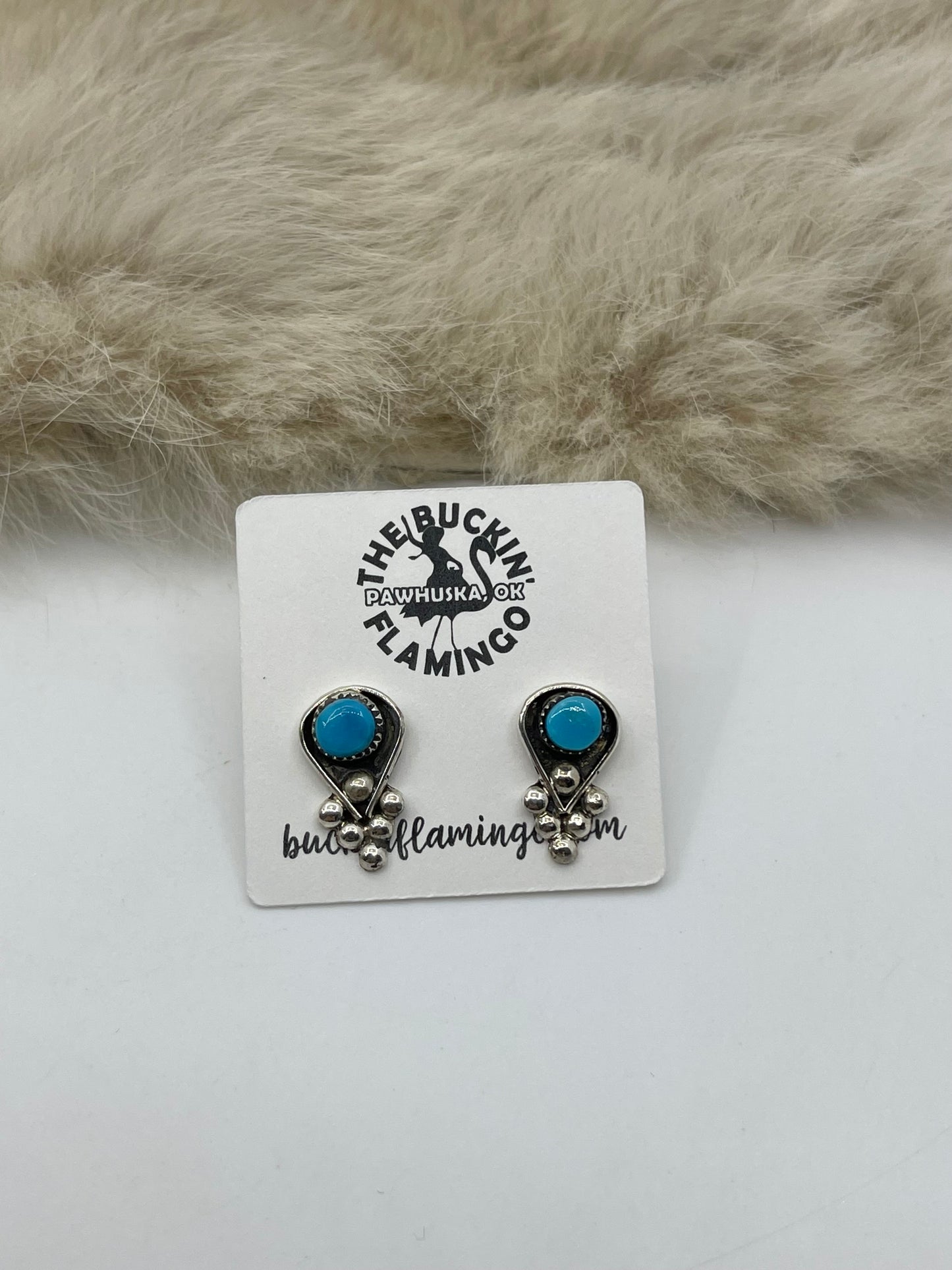 Turquoise Earrings by Verdi Booqua, Zuni