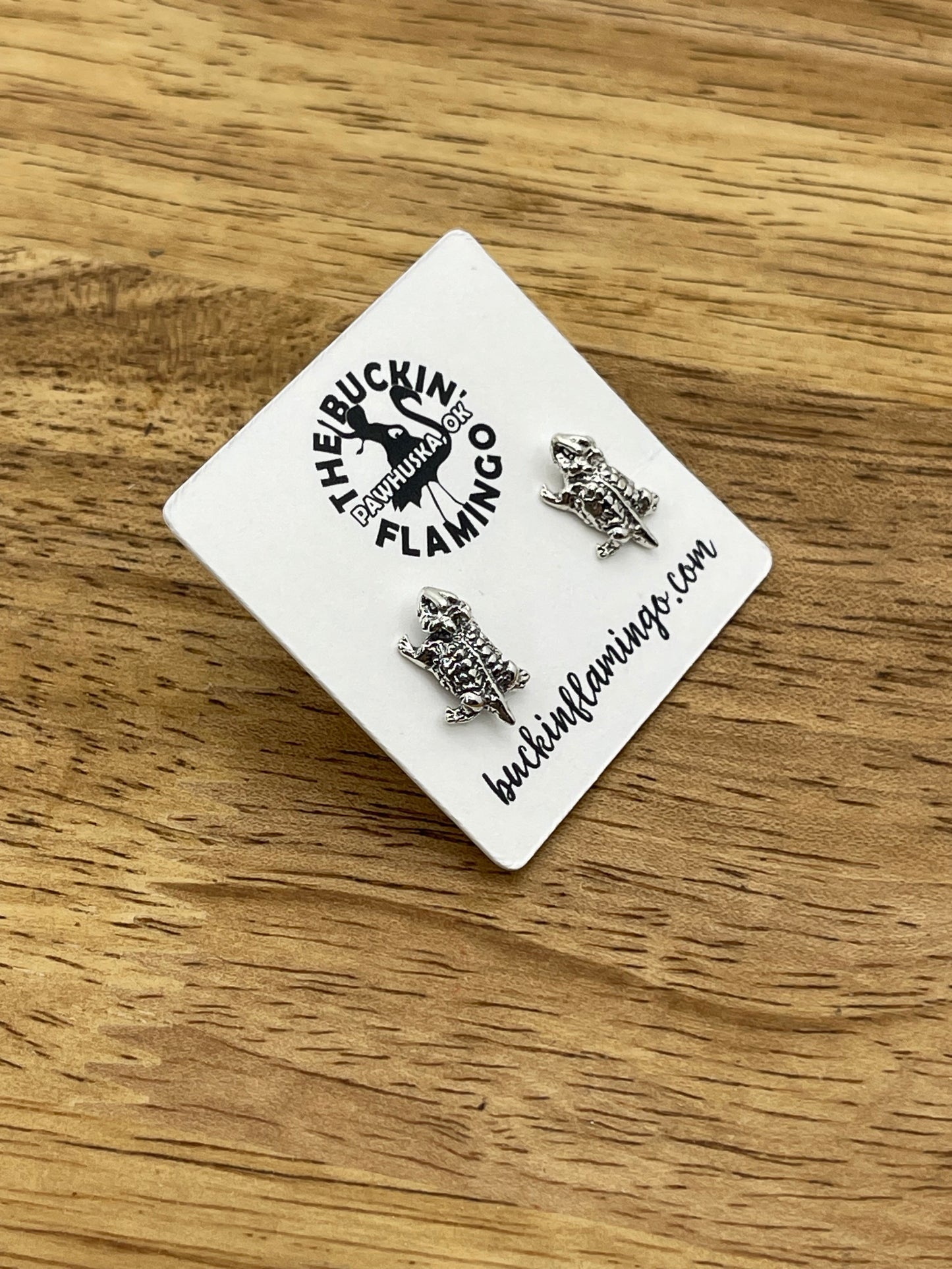 Sterling Silver Horned Frog Stud Post Earrings