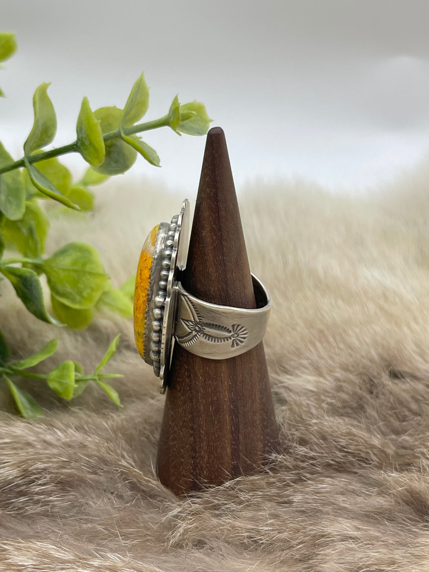 7.5 Bumblebee Jasper Oval Ring