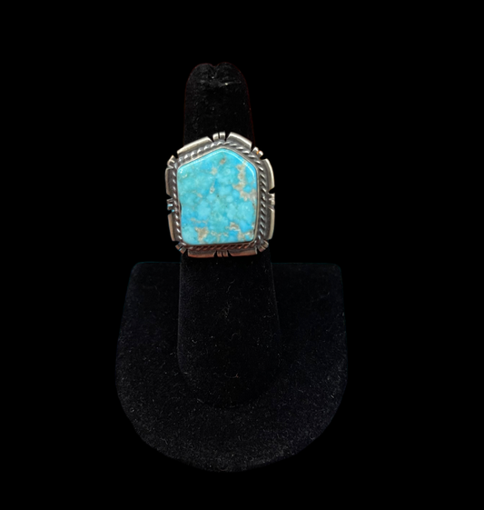 5.5 Sonoran Turquoise Ring by Dave Skeets, Navajo