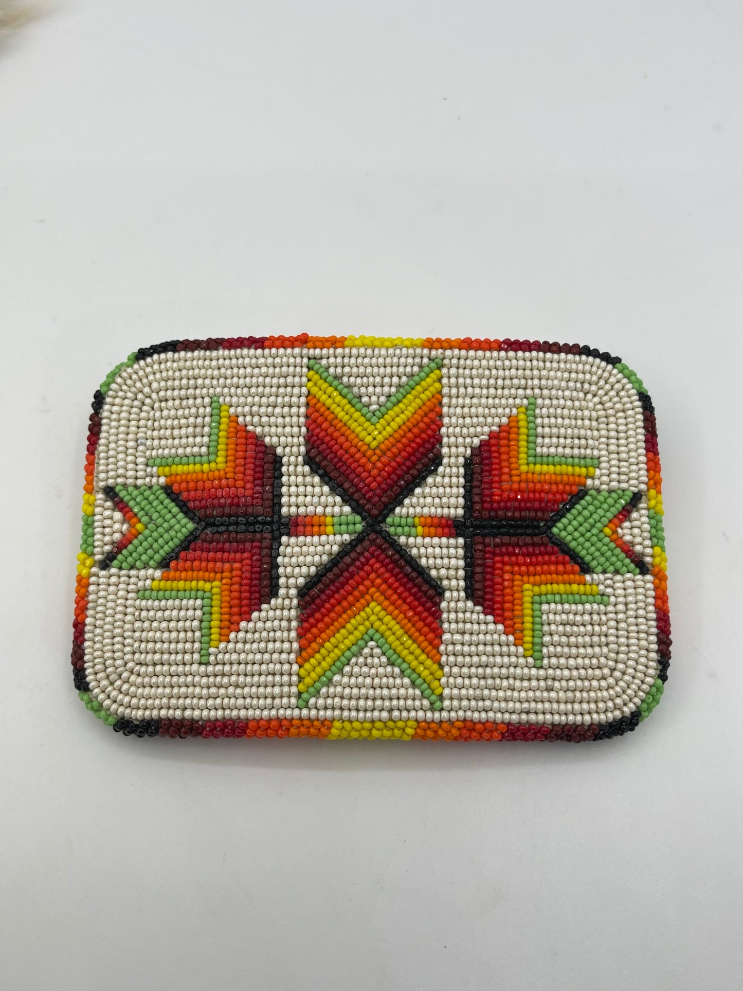 Navajo Design Beaded Belt Buckle 4.5" x 3"