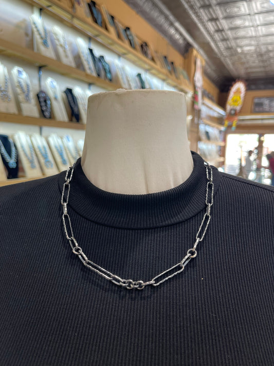21" 7.6mm @Widest Pt. Handmade Paperclip Chain Necklace by Bad Bronc