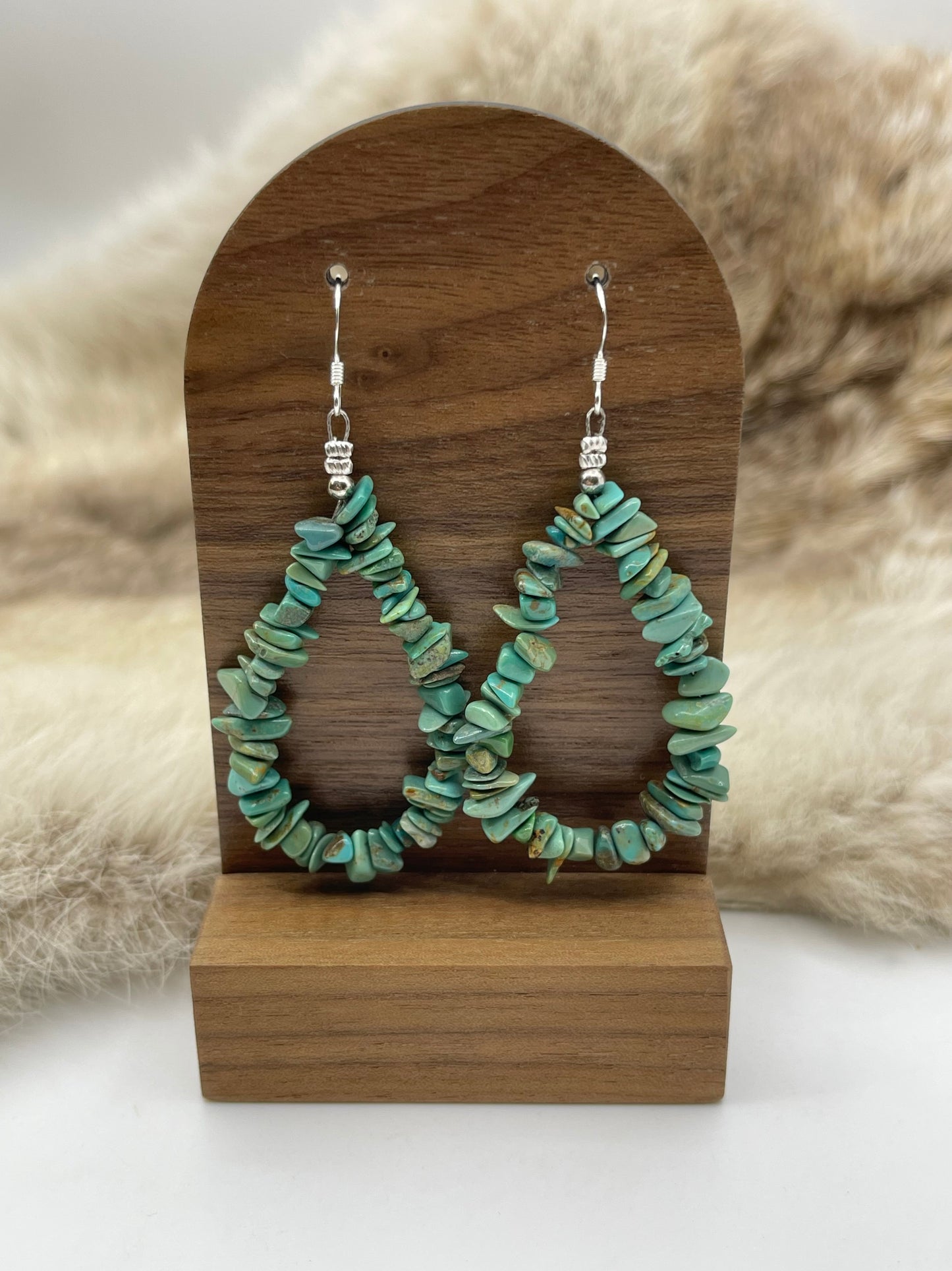 Chunky Turquoise Teardrop Earring by Isabelle John, Navajo