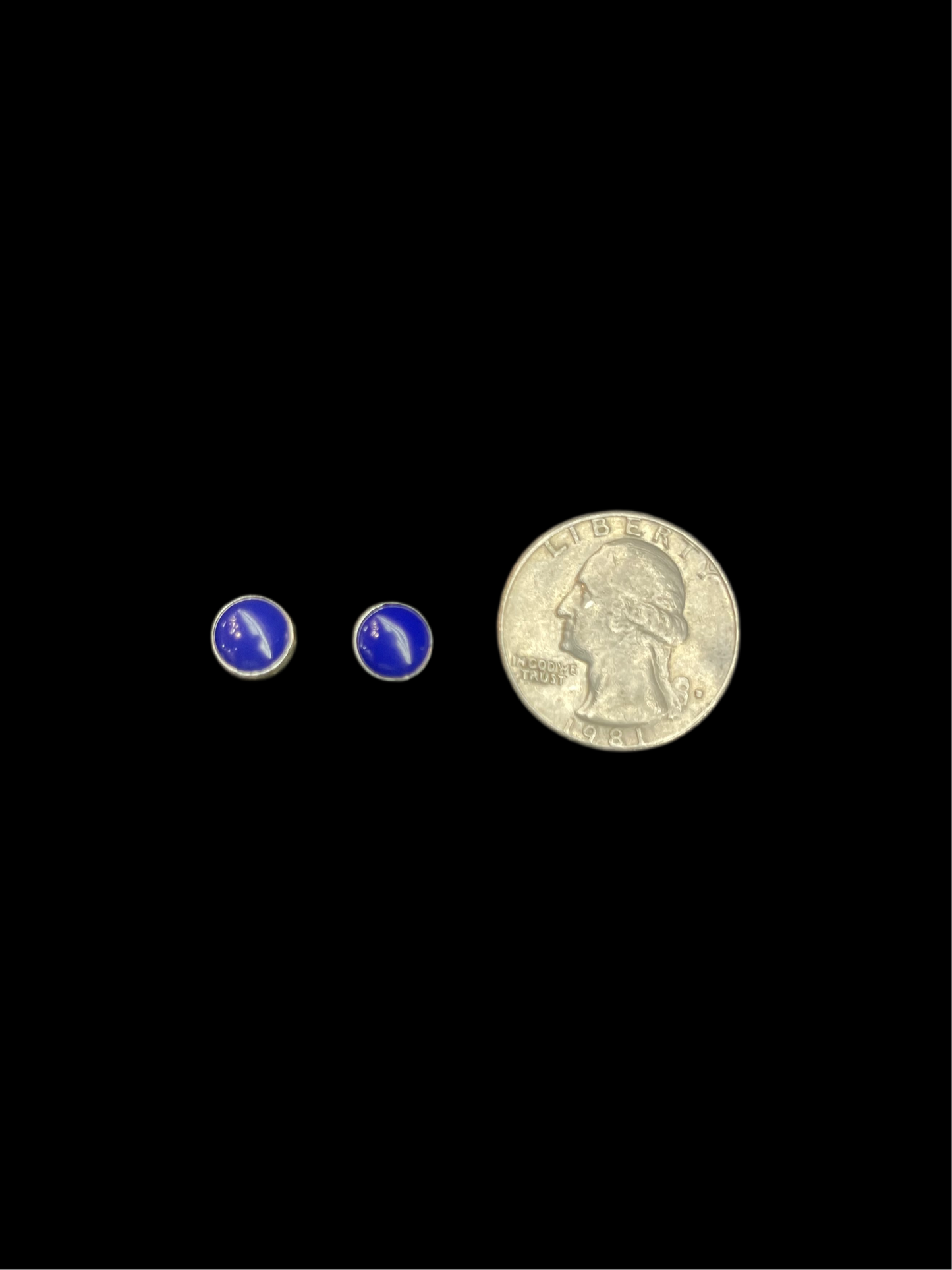 Circle Lapis Post Earrings