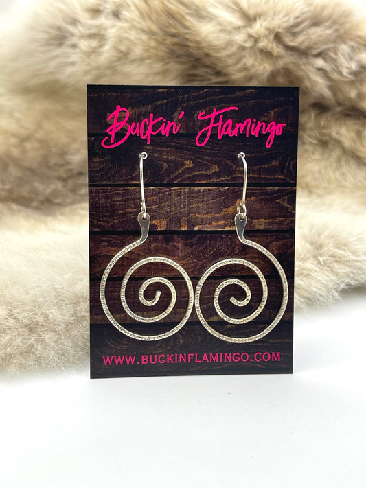 Sterling Silver Spiral Dangle Earrings by Carlton Jamon, Zuni