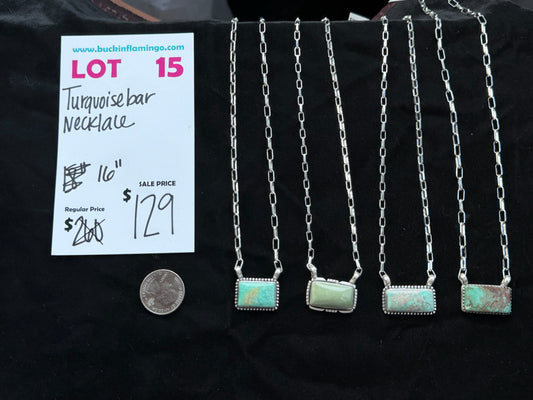 LOT 15 8/9 Turquoise Bar Necklace
