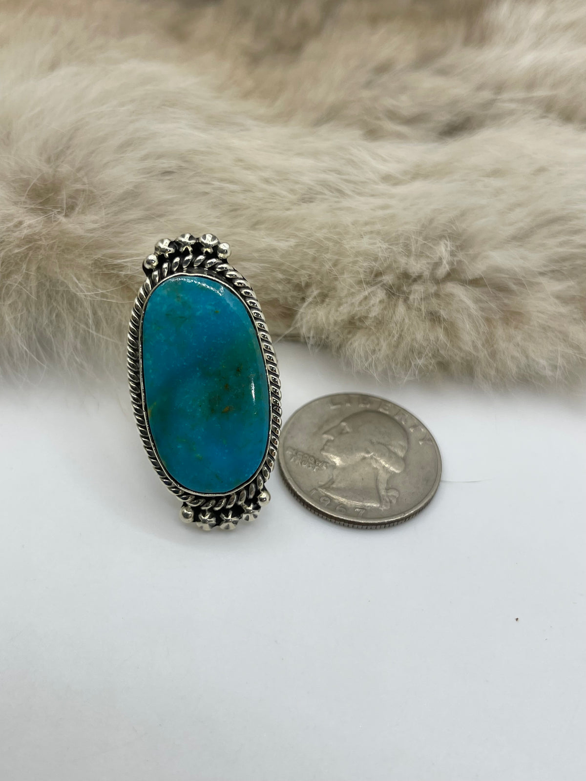 7.0 Kingman Ring by Michael Yazzie, Navajo