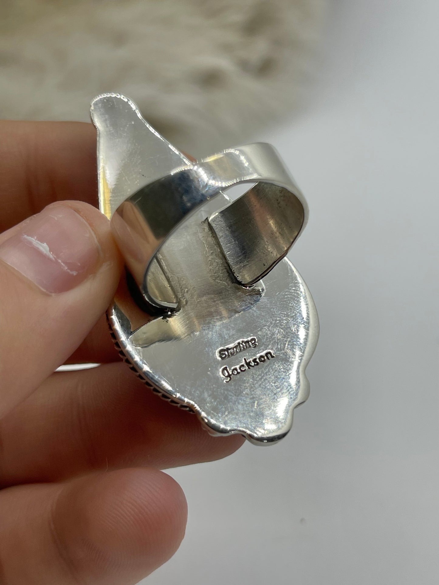 10.5 Spiny Oyster Ring by Marie Jackson, Navajo