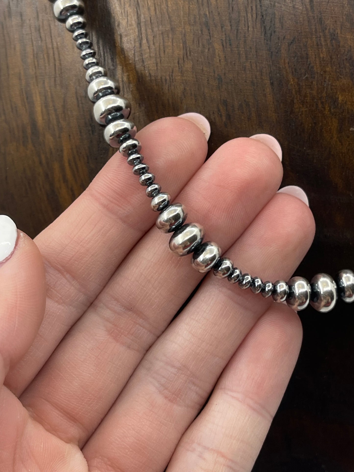 16" 3-8mm Rondelle Navajo Pearls