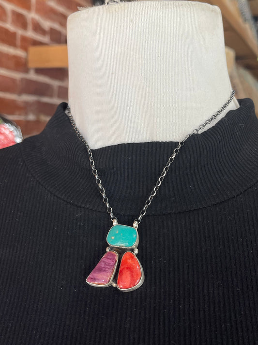 16" Sonoran Gold Turquoise Necklace by Donovan Skeets, Navajo