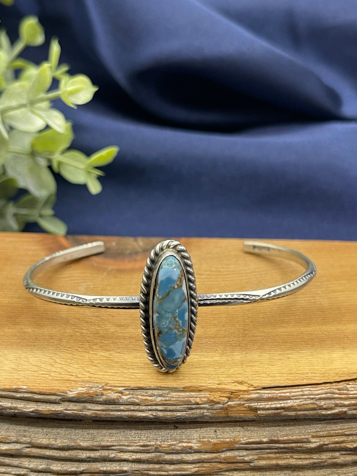 5.25" - 7" Golden Hills Turquoise Single Stone Cuff