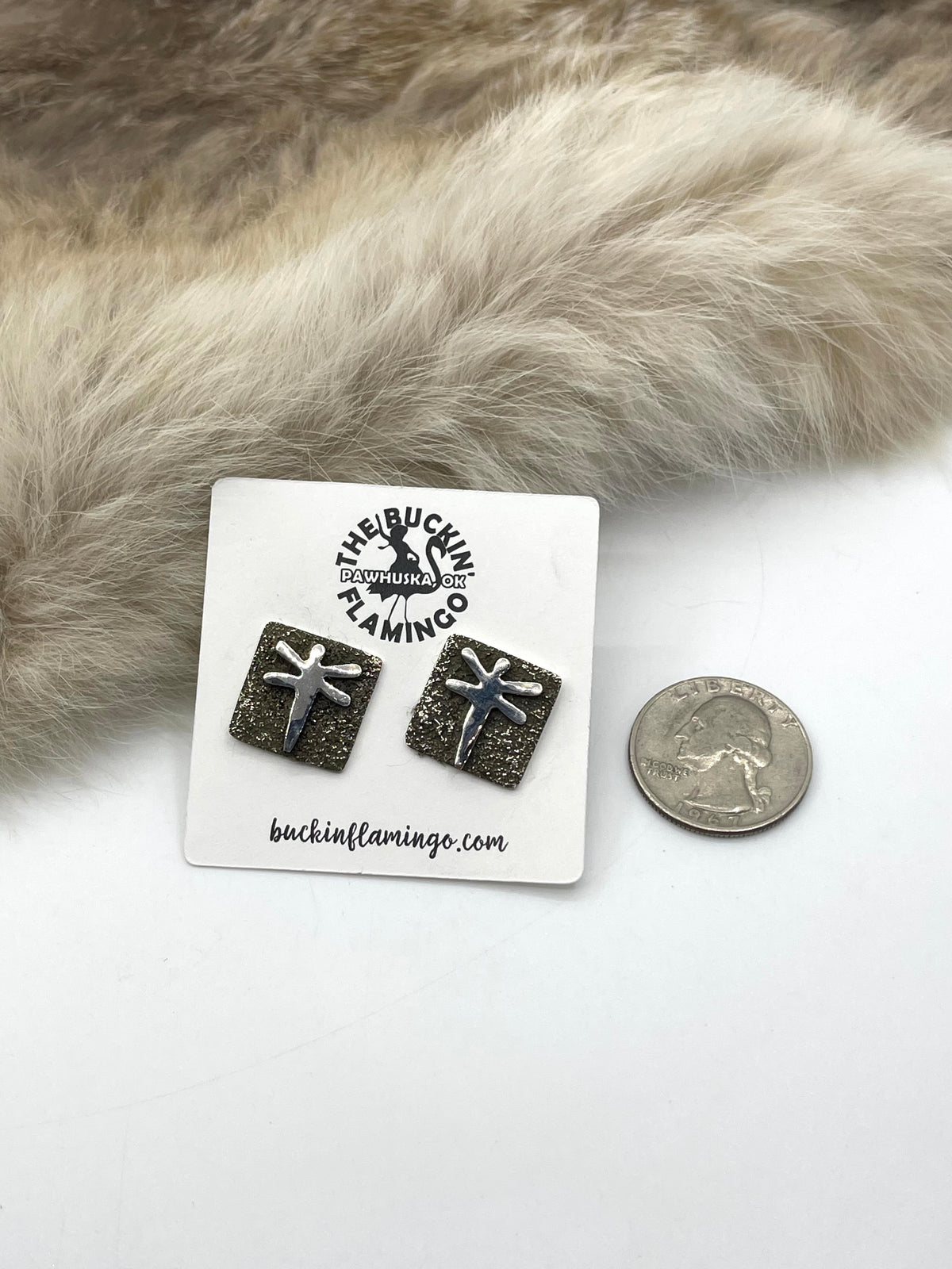 Post Dragonfly Mini Petroglyph Earrings by Alex Sanchez, Navajo