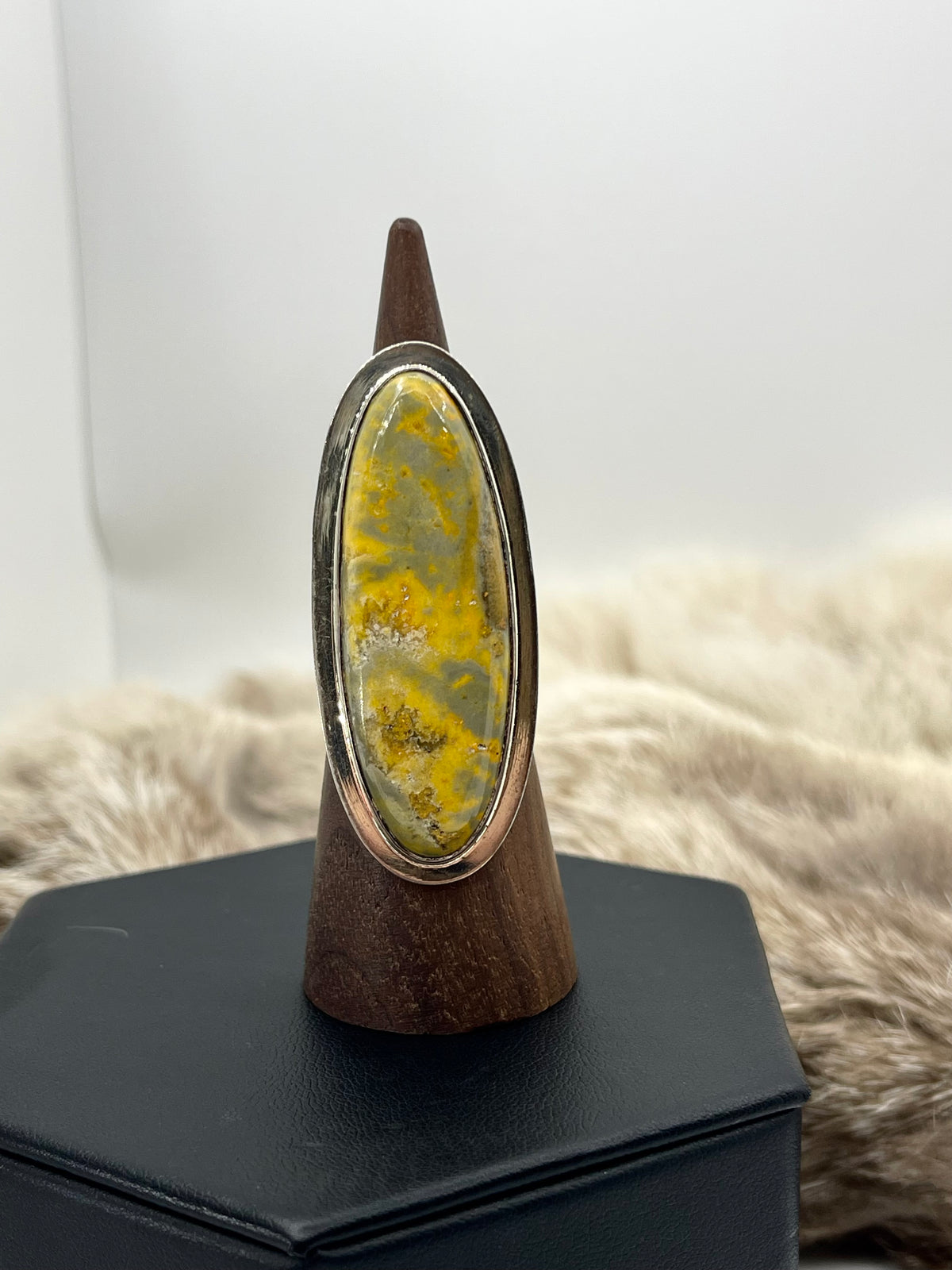 8.0 Bumblebee Jasper Ring by Marie Jackson, Navajo