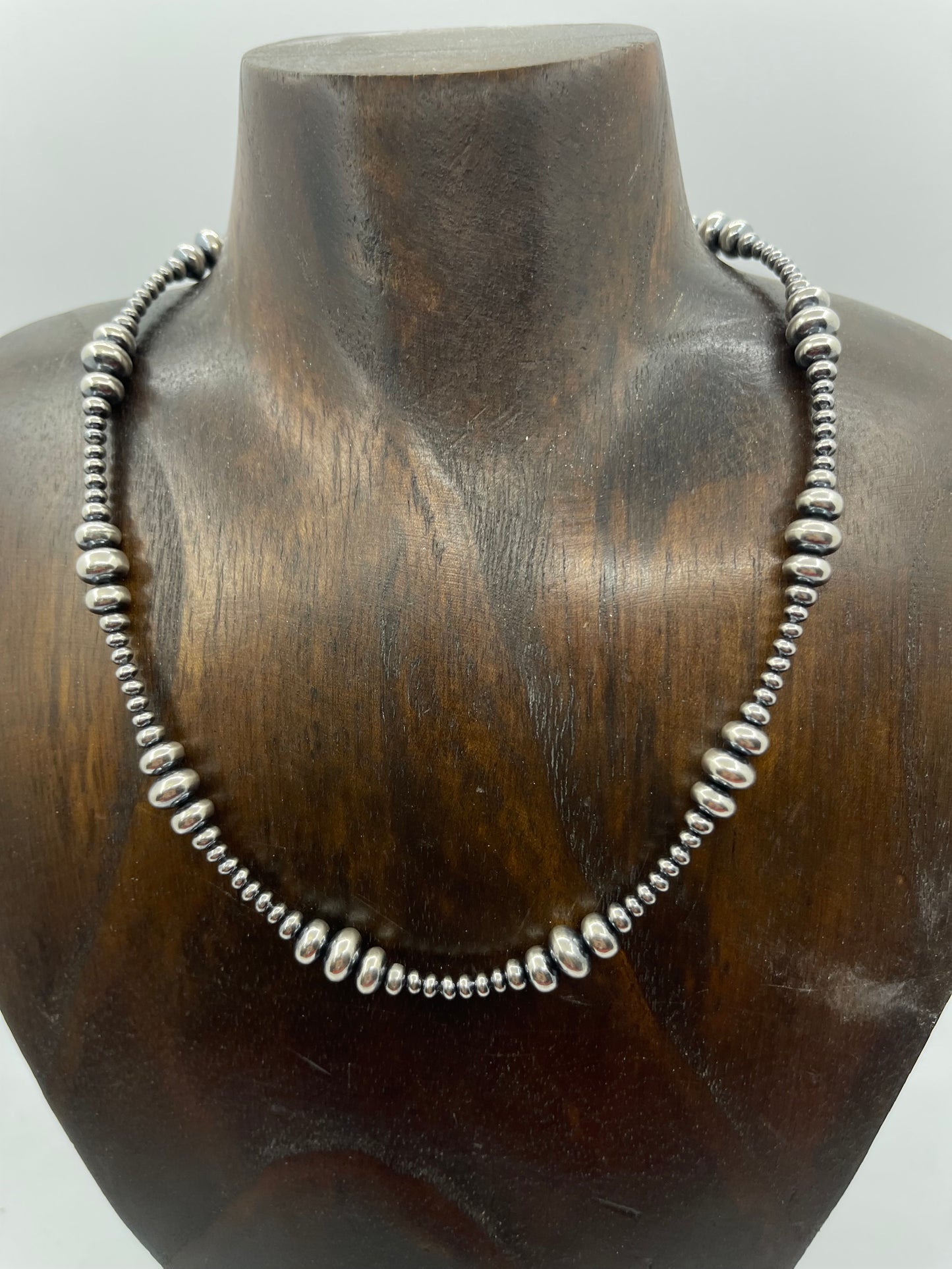 16" 3mm-8mm Varied Rondelle Navajo Pearls Necklace