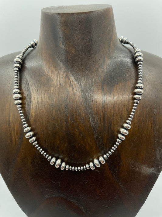 16" 3mm-8mm Varied Rondelle Navajo Pearls Necklace