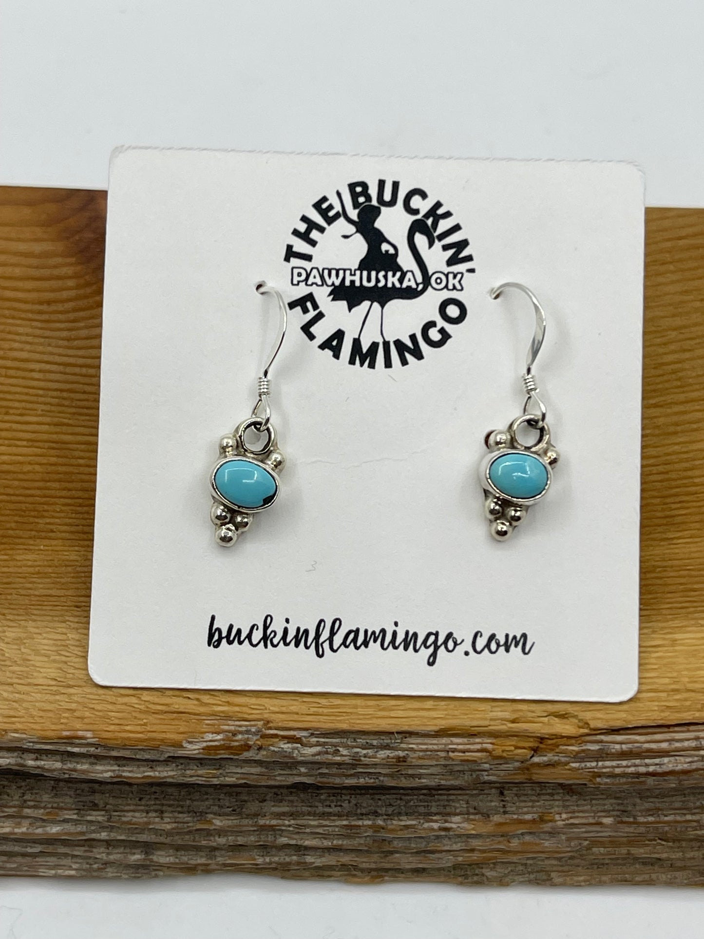 Dainty Turquoise Dangle Earrings by Adelarae Yazzie, Navajo