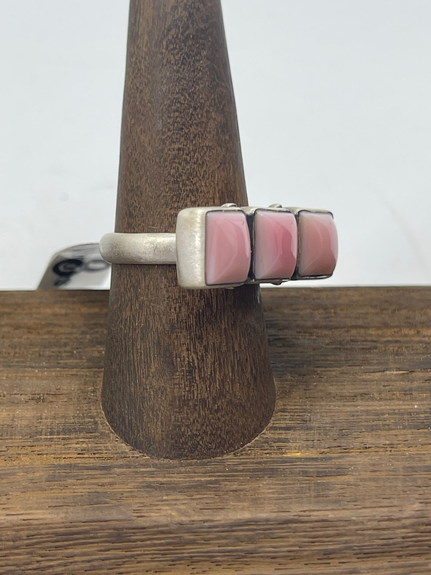 3 Stone Pink Conch Ring (Bezel may vary)