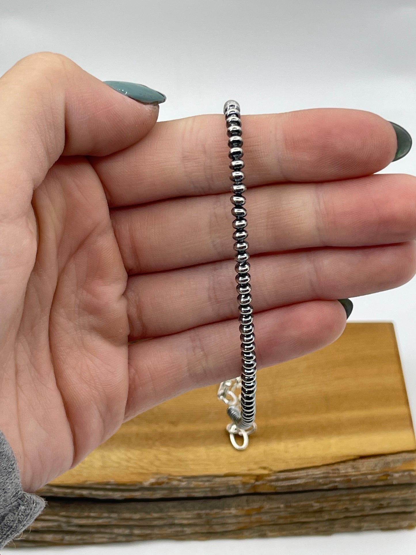 9"+1" 3mm Rondelle Navajo Pearls Anklet