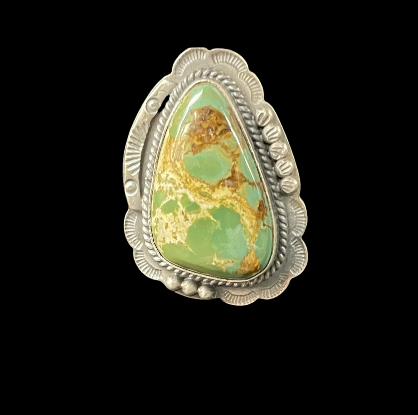 7.5 Royston Turquoise Ring by Gilbert Platero, Navajo