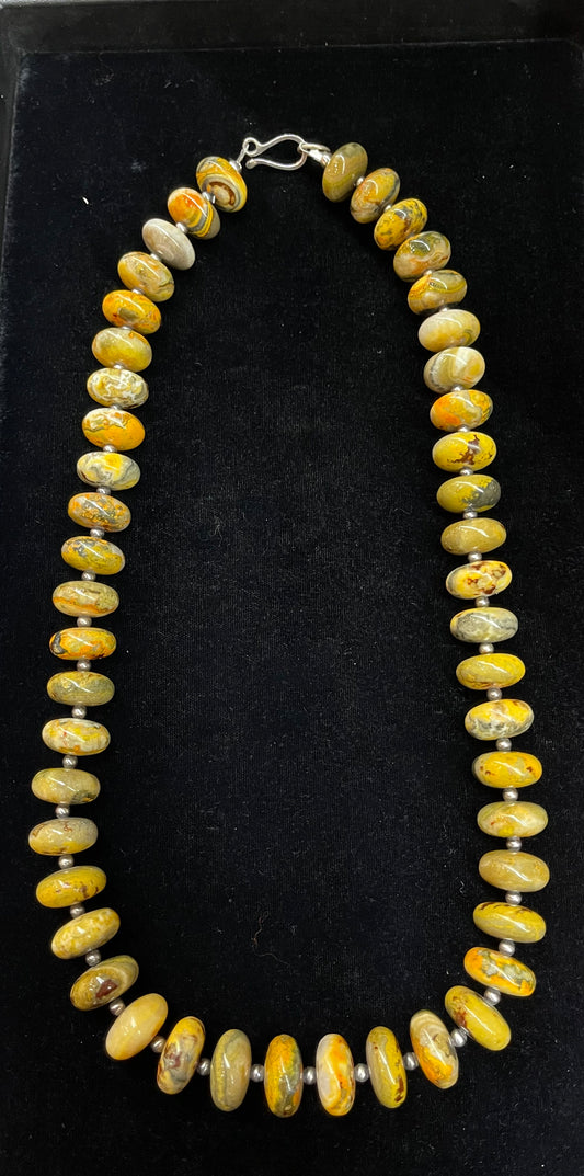 26" 18mm Bumblebee Jasper Necklace
