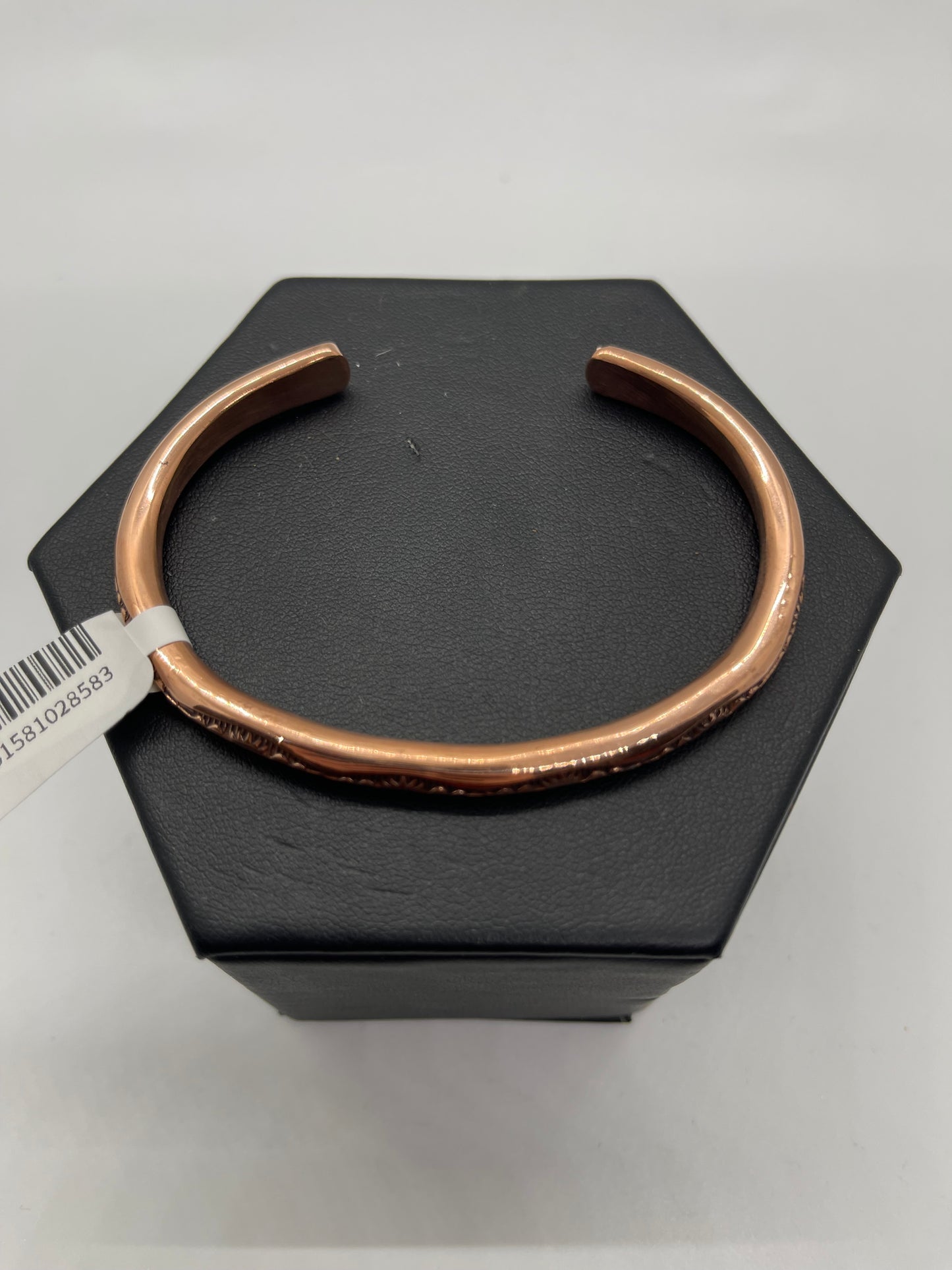 7 1/4" Heavy Copper Stamped Cuff by Elaine Tahe, Navajo