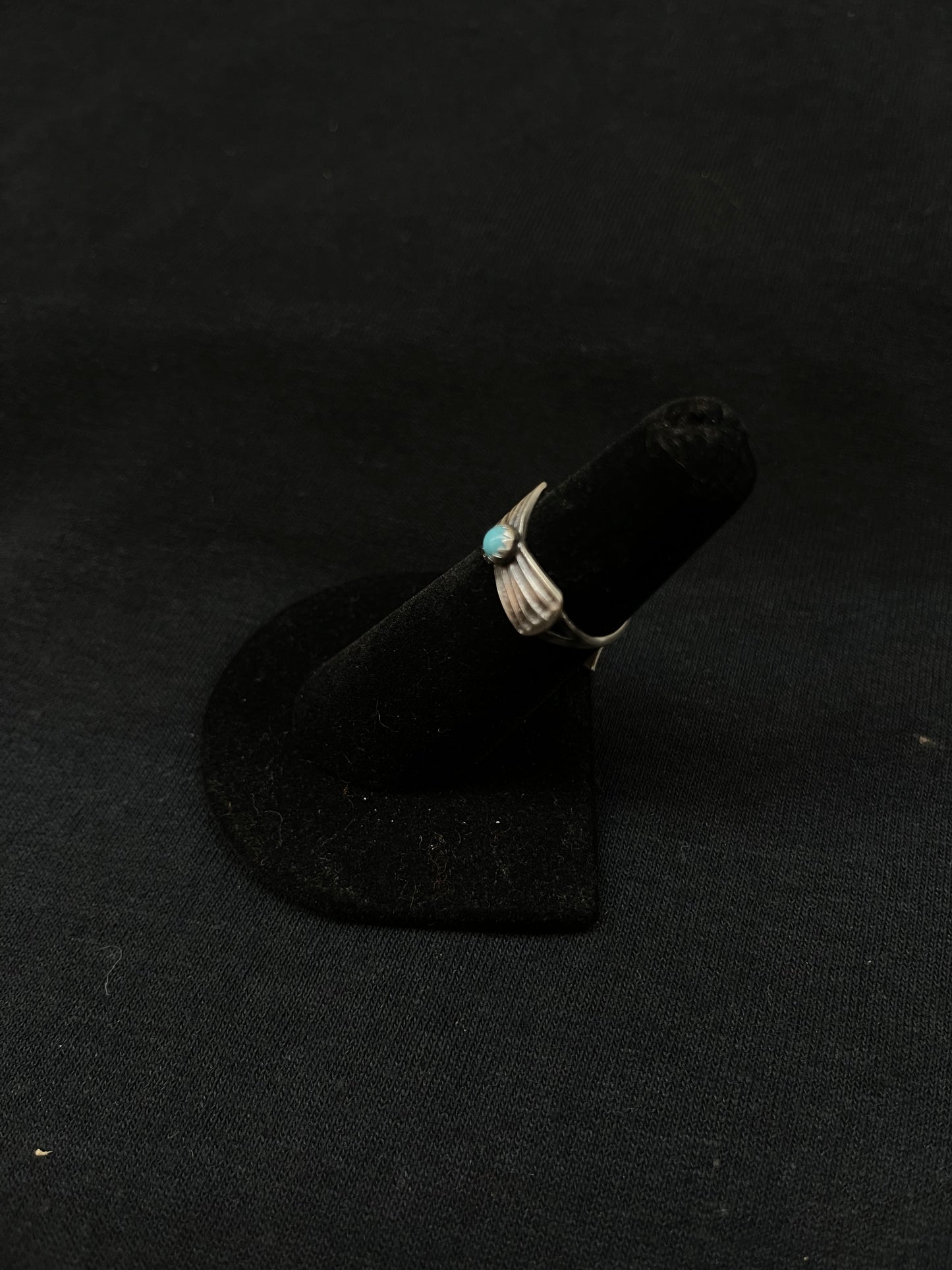 5.0 Kingman Turquoise Bow Shaped Ring by Judy Largo, Navajo