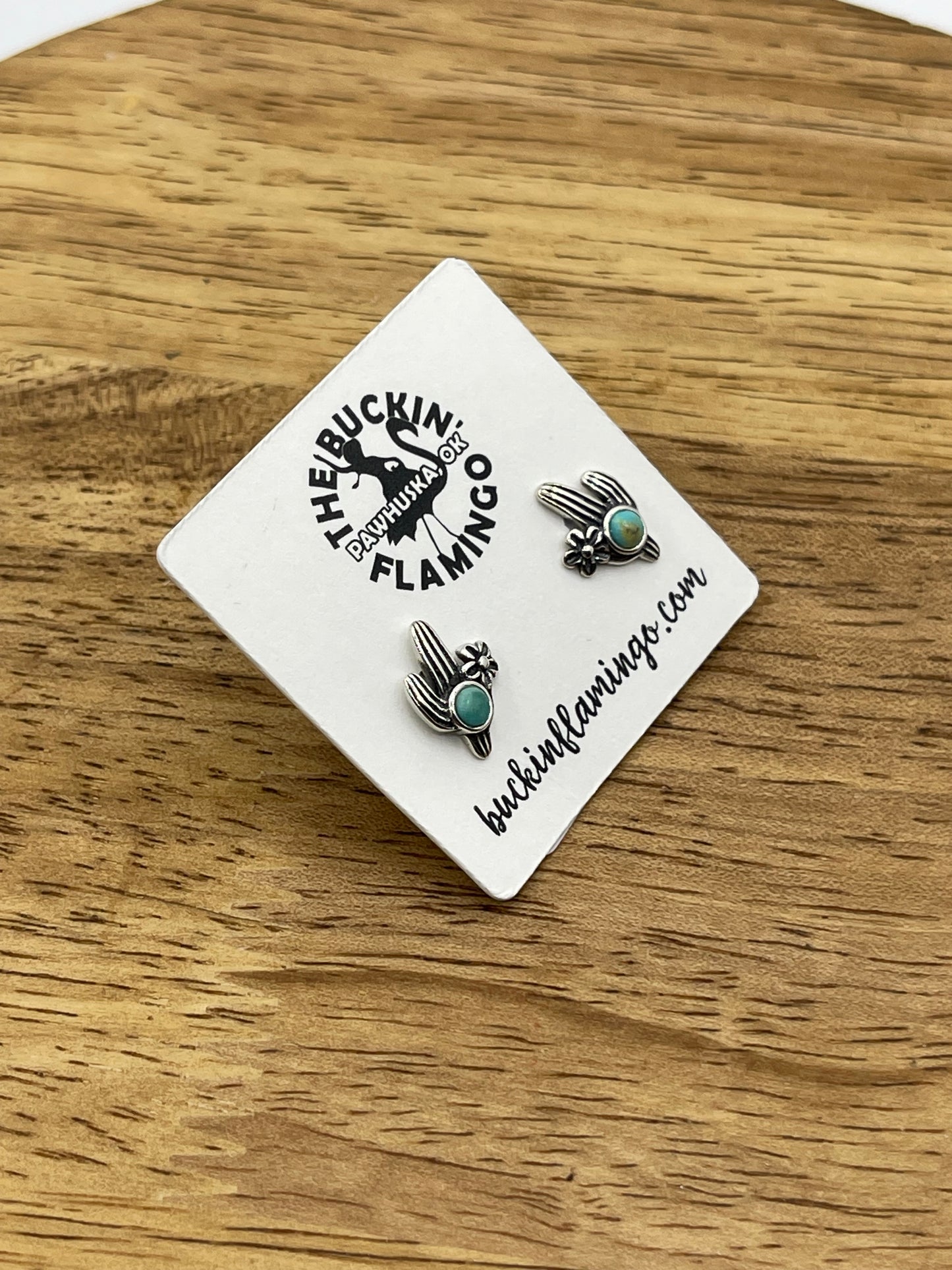 Saguaro Cactus with Turquoise Post Earrings
