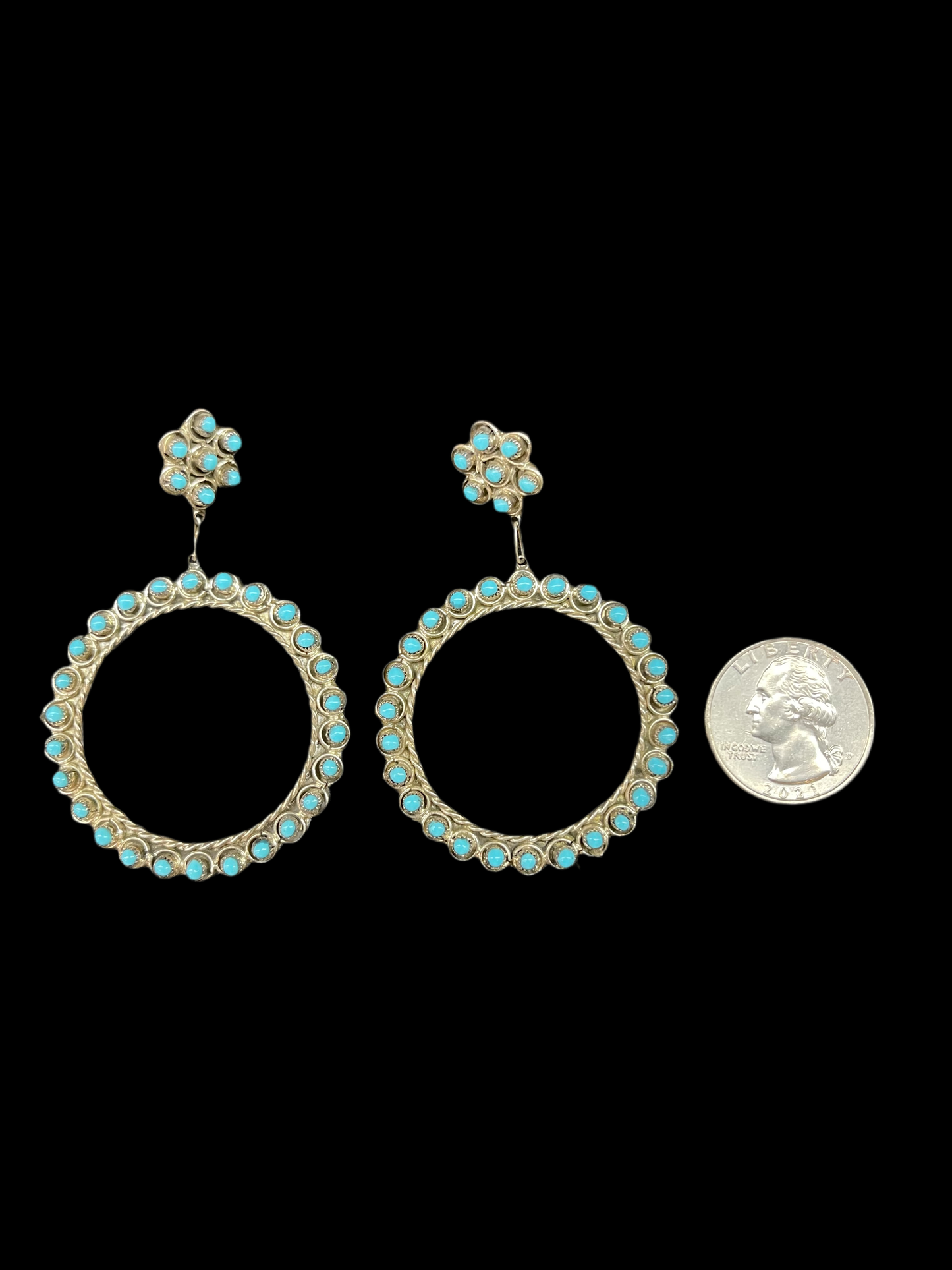 Sleeping Beauty Turquoise Post Dangle Earrings