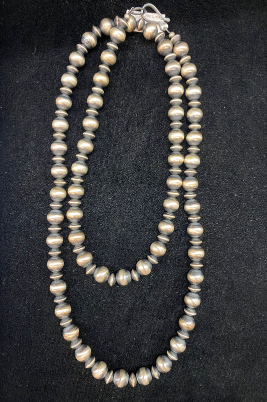 36" 10mm Navajo Pearls and 8mm Navajo Saucers