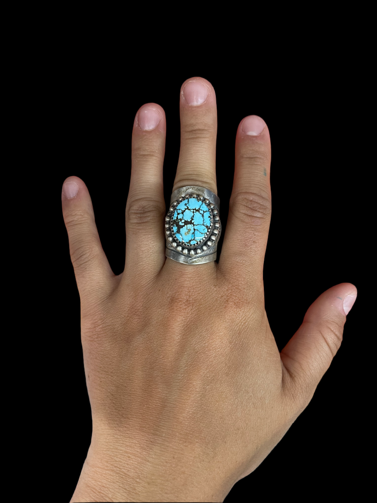 7.0 Egyptian Turquoise Ring by Boyd Ashley, Navajo