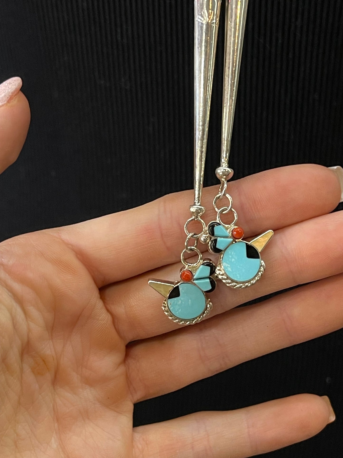 Turquoise Thunderbird Bolo Tie by Michelle Peina, Navajo