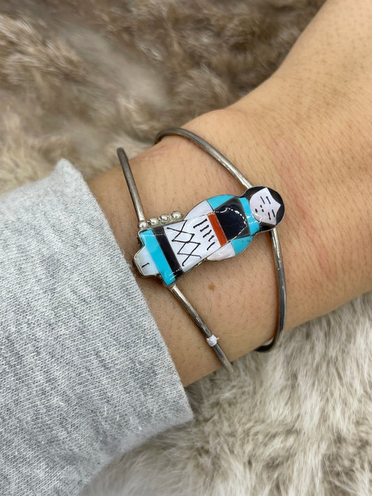 5.25”-6.75” Zuni Maiden Inlay Cuff by Joyce Wasserstein, Zuni