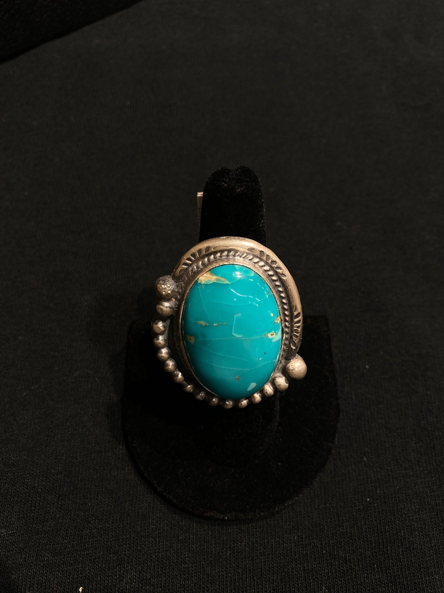 8.0 Sonoran Blue Turquoise Ring by Boyd Ashley, Navajo