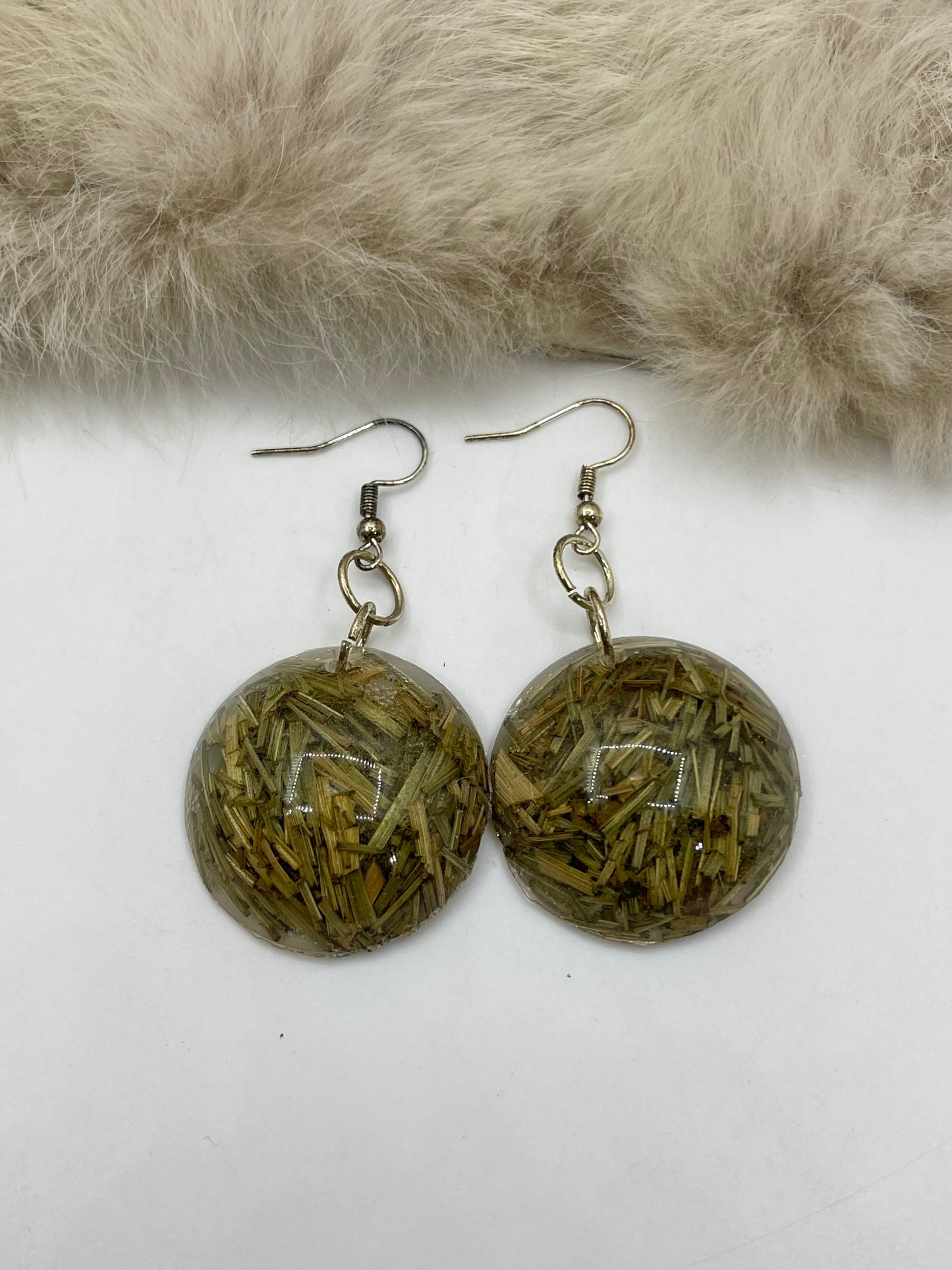 Sweetgrass Earrings by Ren McCulley, Creek/Seminole